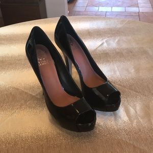 Vince Camuto Black Peep Toe Heels